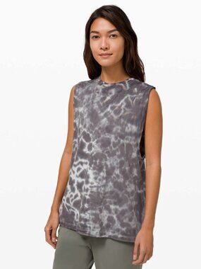 Lululemon All Yours Muscle Tank Tie Dye Marmoleado Tie Dye Graphite Grey Size 10